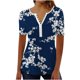 thumbnail image 2 of Puntoco 2024, tops a la moda de verano para mujer, moda de verano para mujer, top Sexy con estampado de pliegues regulares para mujer, top de manga corta con cuello en V y botones, 2 of 5