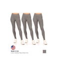 thumbnail image 5 of Women's Casual Stretch Pull On High Waist Solid Basic Leggings Pants S-3XL (Pack of 3), 5 of 5