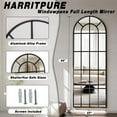 thumbnail image 3 of BEAUTYPEAK 71"x 30" Arched Full Length Windowpane Mirror Wall-Decor Mirror,Black, 3 of 6
