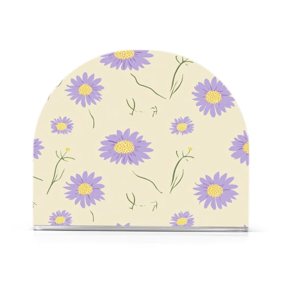 Standing Dining Table Napkin Holder, Napkin Holder for Table Kitchen Acrylic Paper Tissue Organization, Pastel Purple Chrysanthemum Pattern