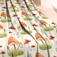 thumbnail image 3 of Orange Mushroom Grass Light Pattern Blanket,Comfortable Soft Lamb Wool Throw Blanket,All Season,Warm Lightweight Blankets for Sofa Bed Couch Living Room Chair,60"x80", 3 of 4