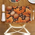 thumbnail image 4 of Fall Placemats for Dining Table Restaurant Office Decoration, Doodle Seamless Pattern Heat-Resistant Placemat Acorns Autumn Leaves Placemats Pack Of 6 17.7x13inch, 4 of 5