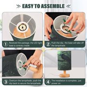 WOBOGO The Midnight Crow Bedroom Table Lamp USB Power Connector Wooden Base Round Linen Shade For Living Room Desk
