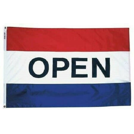 UPC: 0753569886843 | OPEN 3×5 Flag Red White Blue Store Banner Advertising Pennant Business Sign 3×5