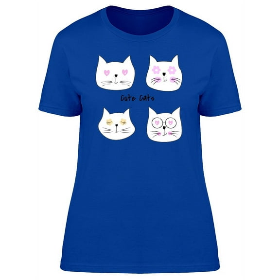Pretty Cat Happy Doodles T-Shirt Women -Image by Shutterstock, Female Medium