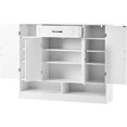 thumbnail image 5 of Rugerasy Shoe Cabinet for Entryway,Ample Storage Space Shoe Organizer with Drawer Doors,Open Shelf for Heels Slippers,White, 5 of 6