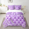 thumbnail image 2 of Feelyou Fashion High Heel Twin Bedding Sets 7-Piece for Kids, Dreamy Purple Bowknot Bedding Comforter Set, Modern Fashion Diamond Sheet Sets, Luxury Bedroom Decor, 2 of 7