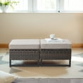 thumbnail image 2 of POCASSY Outdoor Patio Brown Ottoman with Cushion(Set of 2), 2 of 6