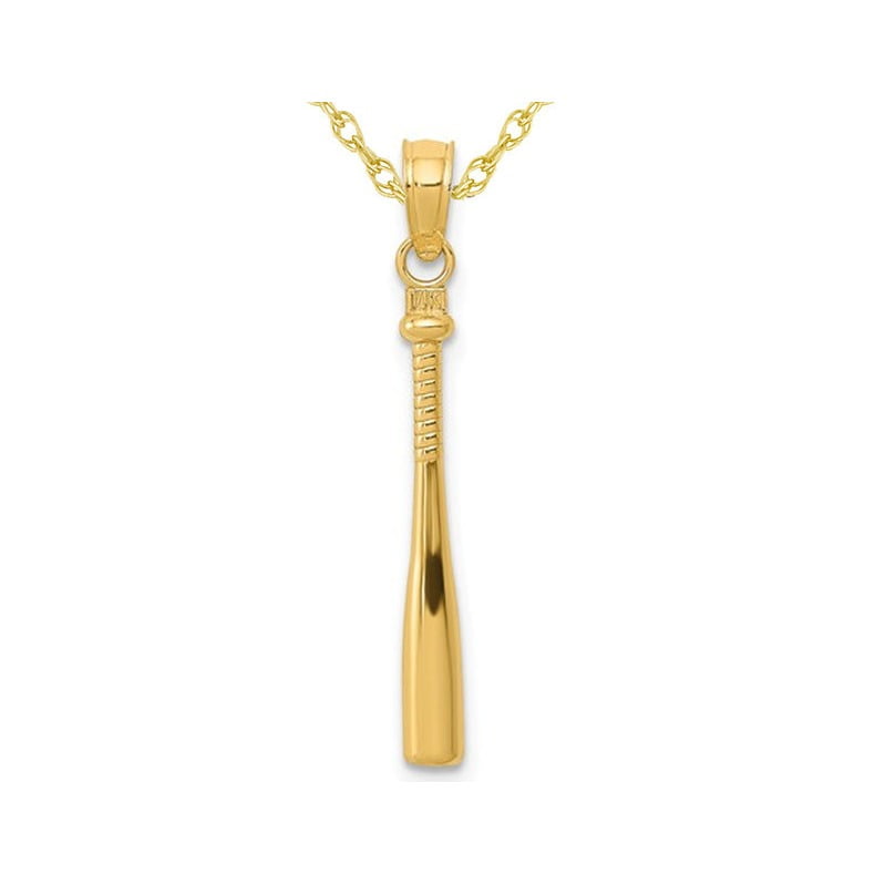 14K Yellow Gold Baseball Bat Pendant 