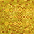 thumbnail image 1 of Ahgly Company Machine Washable Indoor Square Southwestern Yellow Country Area Rugs, 4' Square, 1 of 4