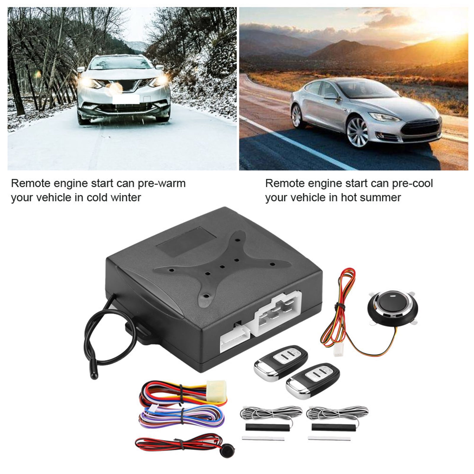 Kit Alarme Voiture – Démarrage Clé, Vibration, Télécommande, Sécurité Complète