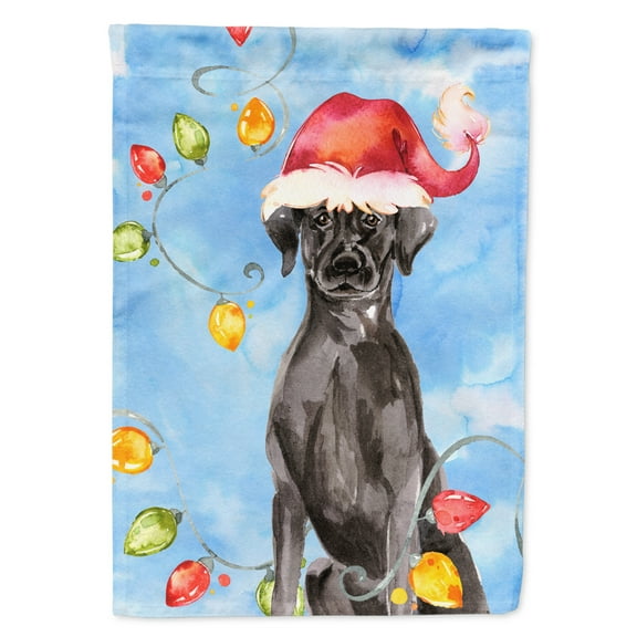 Carolines Treasures CK2505GF Christmas Lights Black Labrador Retriever Flag Garden Size  Small multicolor