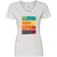 thumbnail image 3 of Inktastic Fitness Eat Sleep Pilates Repeat Women's V-Neck T-Shirt, 3 of 5