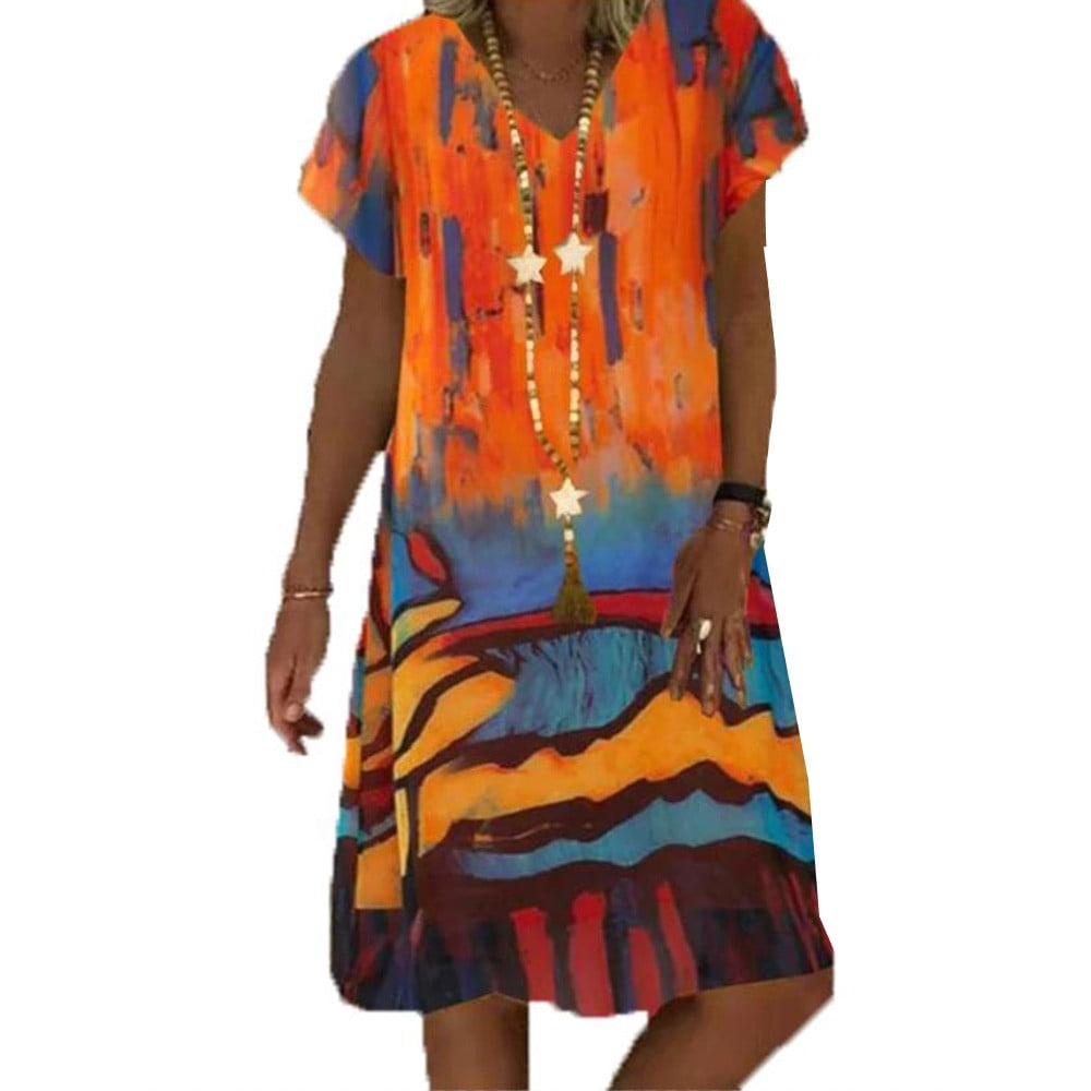 walmart orange dress