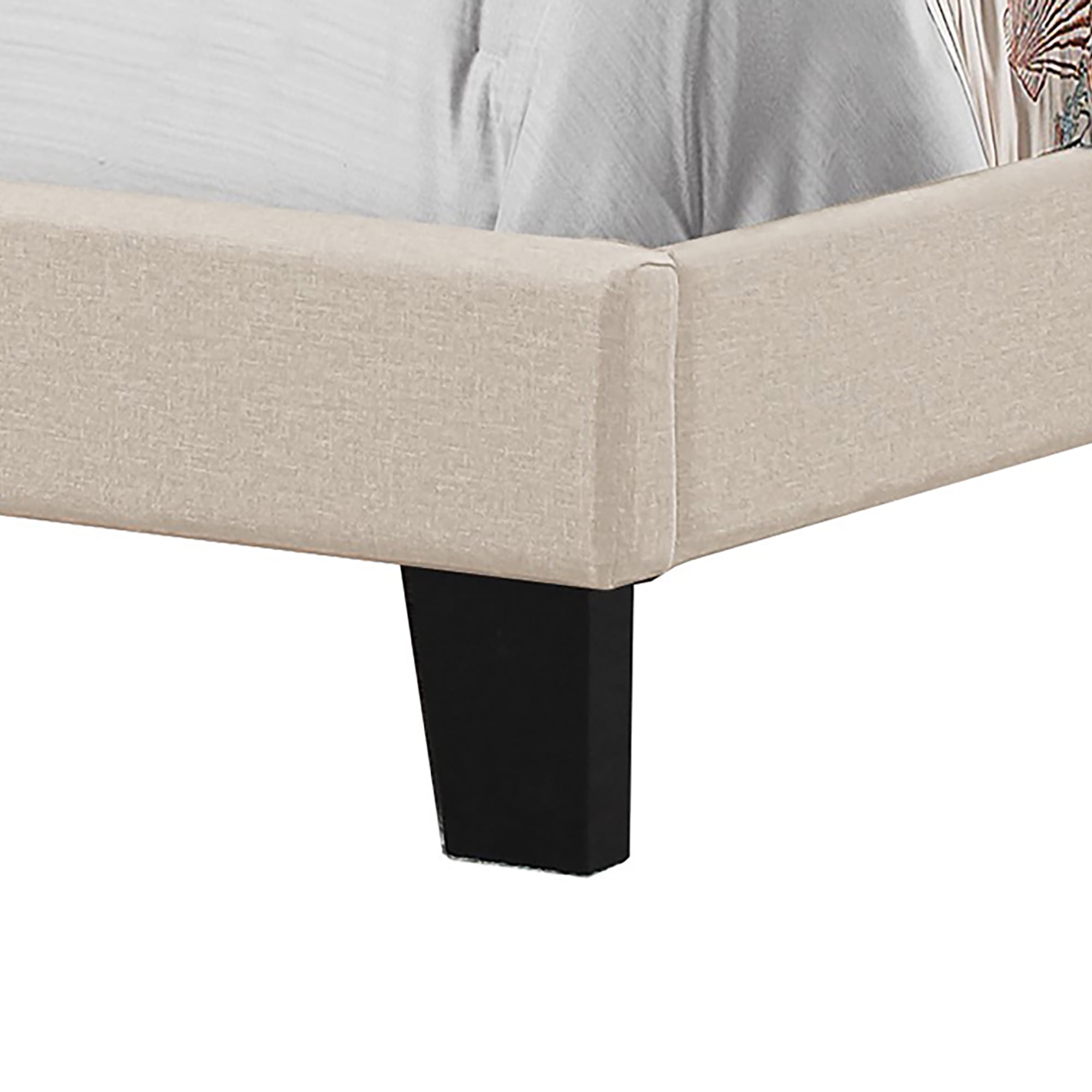 Ember Interiors Upholstered Arched Bed with Nailhead Trim, Linen, King