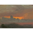 thumbnail image 2 of Frederic Edwin Church 18x14 Black Ornate Wood Framed Double Matted Museum Art Print Titled - Sunset II (1865), 2 of 5