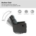 thumbnail image 4 of Set of 2 Leather Recliners Chairs 360 Swivel Rocking Sofa Armchairs Manual Reclining Push Back Lounge Living Room Home Theater GREY, 4 of 7