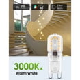 thumbnail image 5 of Bombilla LED G9, 2 W, G9, luz blanca cálida, 3000 K, bombilla LED, bombilla halógena equivalente a 25 W, 230 V CA, 200 lm, haces de luz anchos de 360°, base G9, paquete de 10 RUIOIU, 5 of 5