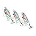 thumbnail image 4 of 3x Señuelos de Pesca, señuelos de Jigging, señuelos cuchara Jigging, equipo de pesca, señuelos duros realistas 3D, cebos de pesca de agua salada, plan Plata, 4 of 9