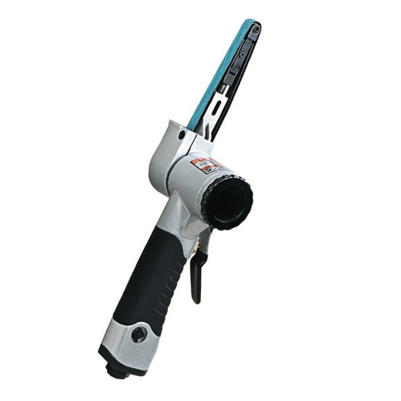 Mistaha Pneumatic Belt Sander 10mm x 330mm with 1/4" Air Inlet - Front and Rear Grinding, Rust Removal Tool Kit with 3 Sanding Belts, Connector, and Wrench