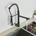 thumbnail image 3 of Blackend Spring Kitchen Sink Faucet Pull Down Sprayer Dual Spout Mixer Tap, 3 of 10