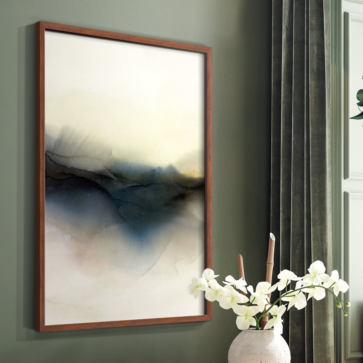 Continuum I Framed Print in Brown Solid Wood Framed Print No Nail Hanging