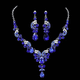 thumbnail image 2 of Conjunto De Joyas Glamuroso Collar Y Pendientes Azul Malubero Malu1752, 2 of 3