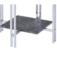 thumbnail image 4 of Glass Top Metal End Table With Marble Bottom Shelf, Silver And Clear, 4 of 5