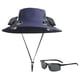 thumbnail image 1 of Sombrero de pesca al aire libre con ventilador solar para adultos | Gorra de protección solar de ala ancha con dos ventiladores ajustables de 3 velocidades alimentados por USB/energía solar | Malla, 1 of 1