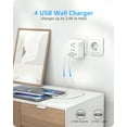 thumbnail image 5 of LENCENT European Travel Plug Adapter,USA to EU outlet adapter,Mutli Usb C Wall outlet extender Foldable Plug converter  with 4 Outlets 4 USB (2 C) Ports Charger, 5 of 8