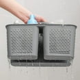 thumbnail image 4 of Plastic Portable Shower Caddy Bucket, Cleaning Shower Basket with Handle Compartments Storage Organizer for Bathroom Kitchen College Dorm Sink, Grey, 4 of 6