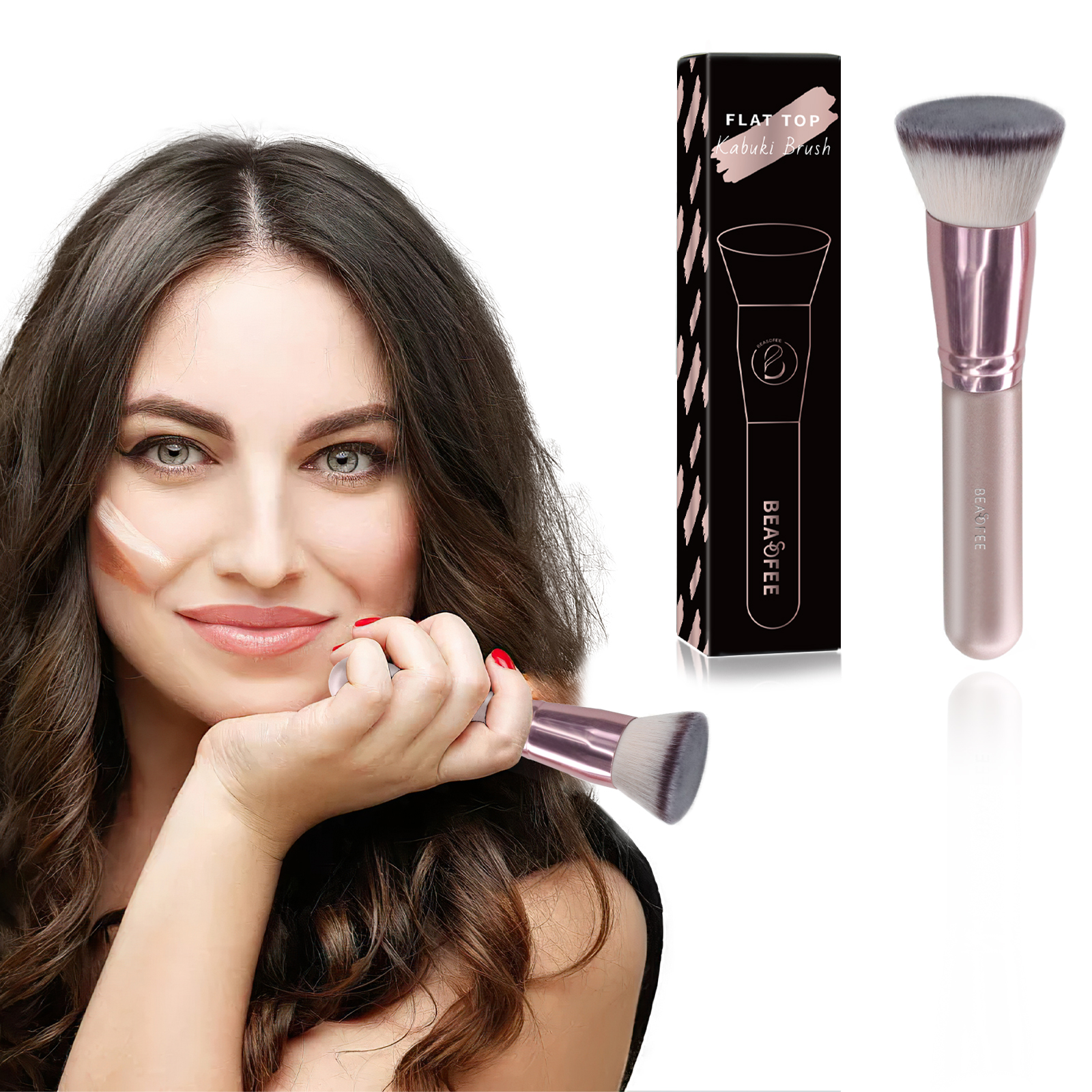 Foundation Brush Flat Top Kabuki Makeup Brushes,Premium Makeup Brush