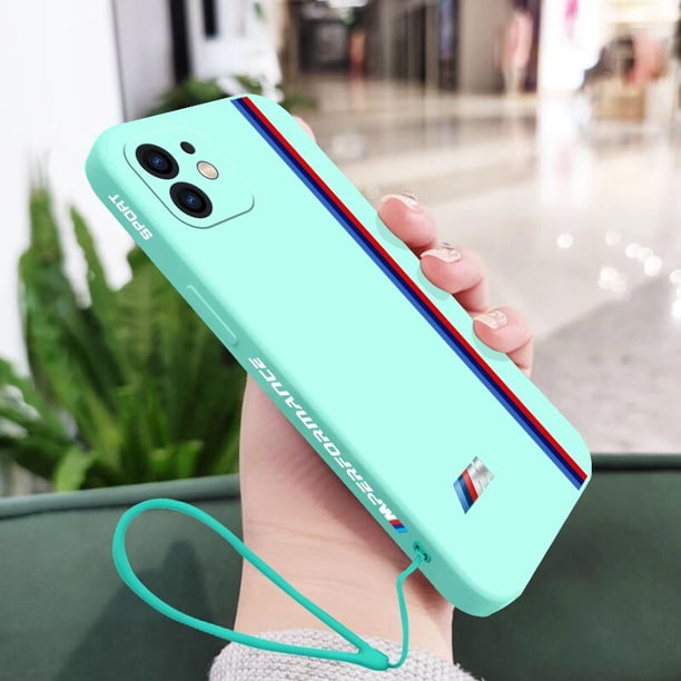 Funda de teléfono deportiva para coche BMW, carcasa de lujo con correa de mano para iPhone 14 13 12 11 Pro Max Mini X XR XS MAX SE20 8 7 Plus 6 6S Plus Fivean unisex