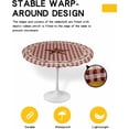 thumbnail image 2 of Western Pentagram Kitchen Fitted Tablecloth,Buffalo Plaid Table Cover with Elastic Edge Waterproof Table Cloth,Independence Day Circle Table Covers for Indoor Outdoor Picnic Party 45-52in, 2 of 6