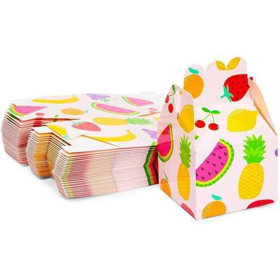 Sparkle and Bash Tutti Frutti Treat Boxes - 3.5 x 2.75 In, 36 Count, Assorted Colors - Fruit Party Favor Boxes for Tutti Frutti Birthday Favors