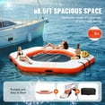 thumbnail image 4 of VEVOR Inflatable Floating Dock, ø8.5FT Inflatable Dock Platform with ø5FT Trampoline Mesh Pool, Non-Slip Floating Platform Water Mat with Portable Bag & Detachable Ladder for Pool Beach Relaxation, 4 of 9
