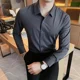 thumbnail image 5 of Camisas para hombre Camisa negra de negocios sencilla para hombre Ropa popular coreana de lujo de alta calidad Venta de moda hipster 2024 con cuello I, 5 of 5