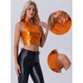 thumbnail image 2 of DARING DIVA Women's Mock Neck Sparkle Party Tops M Orange, 2 of 6