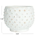 thumbnail image 3 of Creative Co-Op Distressed Terra Cotta Hobnail Planter, White, 3 of 5