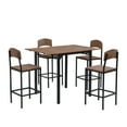thumbnail image 6 of TOPMAX Farmhouse 5-piece Counter Height Drop Leaf Dining Table Set with Dining Chairs for 4,Black Frame+Brown Tabletop, 6 of 9