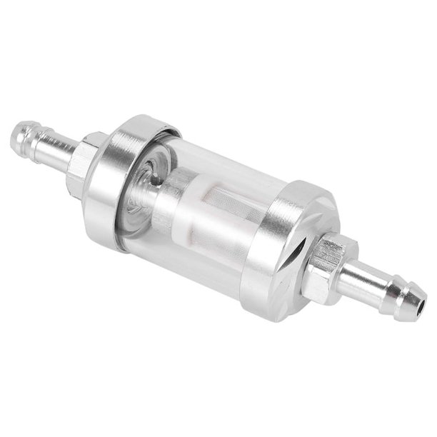 Filtro en Línea De Motor De Petróleo Crudo Gasolina Combustible De Vidrio De Cromo Universal 5/16 Pulgada 8Mm Plata para Motocicletas
