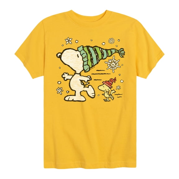Peanuts - Snoopy Woodstock Skate - Toddler & Youth Short Sleeve Graphic T-Shirt
