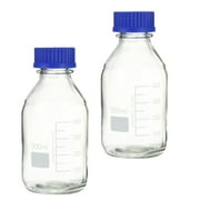 Reagent Bottle 4 Pcs Medicine Sample Sealing Terrarium Glass Bottles Wide Mouth Storage