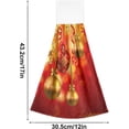 thumbnail image 3 of SKYSONIC 2 PCS Christmas Golden Baubles Hand Towels with Hanging Loop for Bathroom and Kitchen, Hanging Band Towel - Xmas Winter New Year Kitchen Dish Cloth and Bathroom Hand Towels Set , 12"x17", 3 of 6