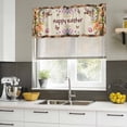 thumbnail image 4 of Happy Easter Curtain Valances for Windows, Kitchen Valance Window Treatments Panel 2 Pack, Bunny Eggs Spring Mushrooms Plants Brown Plaid Rod Pocket Short Curtains for Bathroom Bedroom 42 x 12 Inch, 4 of 8