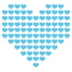 thumbnail image 1 of 100Pcs Blue Acrylic Mirror Wall Sticker for Decor in Heart Shape Design, 1 of 5