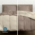 thumbnail image 3 of Bare Home 4-Piece Reversible Bed-in-a-Bag - Premium 1800 Collection - Twin XL, Sand/Taupe Comforter with Taupe Sheet Set, 3 of 10