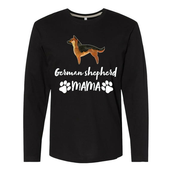 Inktastic German Shepherd Mama with Paw Prints Long Sleeve T-Shirt