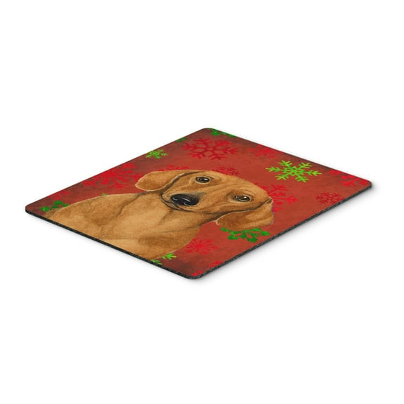 Carolines Treasures LH9312MP "Dachshund Red and Green Snowflakes Holiday Christmas Mouse Pad Hot Pad or Trivet" Large
