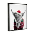 thumbnail image 4 of Stupell Industries Cow in Christmas Sweater Holiday Painting Black Floater Framed Canvas Art Print Wall Art, 17 x 21, 4 of 10